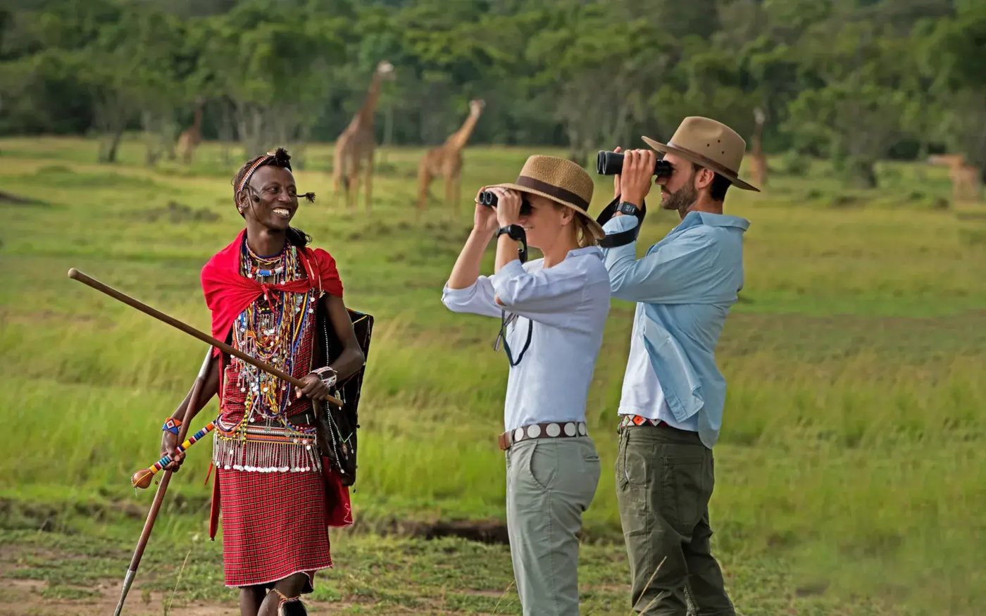 Walking safari with a Maasai guide