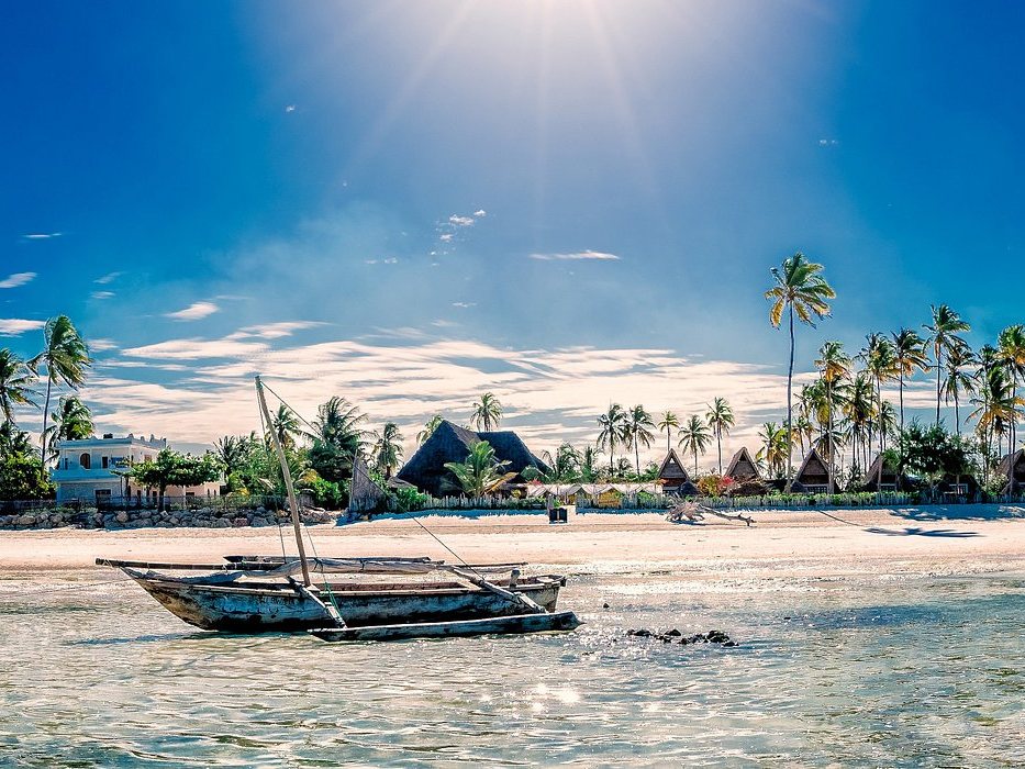 Nungwi beach in Zanzibar seen from above